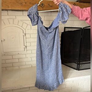 Abercrombie Smocked Off-Shoulder Midi Dress